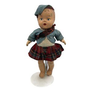 Antique Reliable Doll Highland Laddie Made In Canada Scottish Boy With Stand
